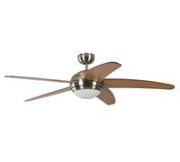 Indoor Ceiling fan with Remote control Ceiling fan Light 132 cm 52" Nickel Maple