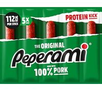 PEPERAMI Original, 22 Pack, 22 x 100 g, Smoked pork salami sausage, made with 100% pork with protein kick, for on the go, the office, and lunch break