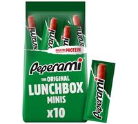 PEPERAMI Original Mini, 10 Pack, 10 x 100 g, Smoked pork salami sausage, made with 100% pork with protein kick, for on the go, the office, and lunch break