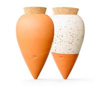 Pepin | 2 x Ollas Terracotta for Planting | Automatic and Ecological Watering for Indoor and Outdoor Plants | Autonomy of Approximately 1 Week | OYA Terracotta + Grained White 25cl