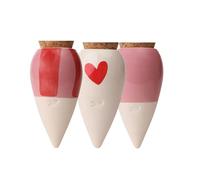Pepin | 3X Mini Ollas | Oyas A Planter Terracotta | Automatic and Ecological Watering for Indoor and Outdoor Plants | Natural Irrigation System | Mini Oyas Terracotta - 12cl Pink/Red