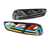 PEPKWELYCB Car Rear Light Assemblies For Mitsubishi Lancer 2008-2018 EVO X Sequential Rear Lamps LED RGB Tail Lights Assembly Rear Tail Light Assembly(Pair of RGB)