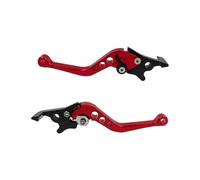 PEPKWELYCB Handbrake Lever Assembly 2 Pcs Universal CNC Alloy Motorcycle Brake Handle Adjustable Size Moto Motorbike Modification Clutch Drum Lever Hot(Red)