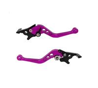 PEPKWELYCB Handbrake Lever Assembly 2 Pcs Universal CNC Alloy Motorcycle Brake Handle Adjustable Size Moto Motorbike Modification Clutch Drum Lever Hot(Purple)