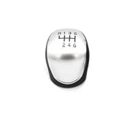 PEPKWELYCB Universal Leather Gear Shift Lever for C-Max for Focus Mk2 Mk3 for Grand C-Max for Galaxy for Kuga S-Max Headball Car Gear Shift Knob Head Manual Shifter Lever(6-Speed Silver)