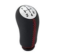 PEPKWELYCB Universal Leather Gear Shift Lever for Laguna for Megane 2 for Clio 3 for Scenic 2 Car Interior Accessories 5 Speed Gear Shift Knob Stick Head Shifter Lever Handle(Chrome Red line)
