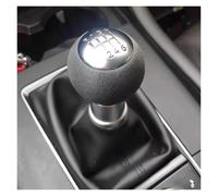 PEPKWELYCB Universal Leather Gear Shift Lever for Mazda for MX-5 for MX5 Gear Ball Head Leather 5 Speed 6 Speed Gear Shift Knob(Silver)