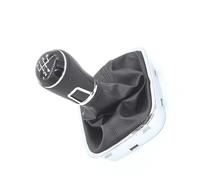 PEPKWELYCB Universal Leather Gear Shift Lever for VW for Golf 5 6 for Jetta V VI for Scirocco Car Accessories 5 Speed Gear Shift Knob Lever Boot Gaitor Black Leather Set