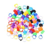 PEPLAYTAL 100 Pcs Plastic Pigeon Leg Rings Identification Bands for Racing Pigeons Parakeets Cockatiels and Birds Multi-color Mixed for Poultry Tracking and Bird Marking