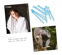 PEPLAYTAL 10pcs Blue Silicone Windproof Hooks Non-Slip Towel and Sundries Hangers Space-Saving Organizer for Keys Bags and Decorative Items with Easy Locking Design