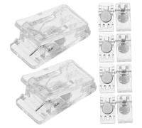 PEPLAYTAL 10pcs Magnetic Badge Holders Clips with Adhesive Back Lightweight Spring Clips for Id Cards Certificates Photos Portable Transparent Wall Mountable Organizers