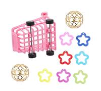 PEPLAYTAL 10pcs Parrot Shopping Cart Toy Interactive Bird Puzzle Training Toys for Budgie Boys and Girls