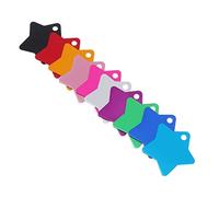 PEPLAYTAL 10pcs Pet Collar Pendant Star Shaped Id Tags for Dogs Cats Rabbits Engrave Name Address Phone Mixed Colors Practical Pet Identity Tags for Loss Prevention