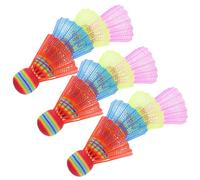 PEPLAYTAL 12 Pcs Rainbow Badminton Shuttlecocks for Adults Plastic Big Head Design for Indoor Outdoor Sport Training and Fitness Lightweight Colorful Badminton Equipment Set