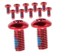 PEPLAYTAL 12 Pcs Red Alloy Disc Brake Rotor Fastening Screws for Mountain and Road Bikes Secure Bicycle Brake Pad Attachment and Easy to Install Bike Repair Screws