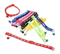PEPLAYTAL 12Pcs Adjustable Fish Pattern Kitten and Puppy Collars with Bell Soft Decorative Pet Necklaces for Cats and Dogs Comfortable and Safe Accessories for Daily Wear