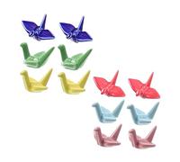 PEPLAYTAL 12pcs Japanese Style Ceramic Chopsticks Rack Spoon Stand Pen Rest with Origami Crane Design for Kitchen Table Utensil Holder Fork Storage Desktop Ornament