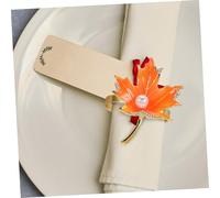 PEPLAYTAL 12pcs Maple Leaf Napkin Rings Metal Buckle Holders for Fall Table Decor Thanksgiving Banquet Party Accessories Elegant Autumn Leaf Design Napkin Buckle