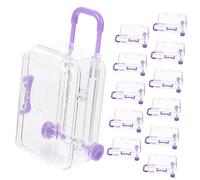 PEPLAYTAL 12pcs Mini Suitcase Candy Boxes Wedding Favor Gift Packing Boxes for Small Sweets and Jewelry Creative Travel Inspired Party Decor in Purple Small