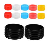 PEPLAYTAL 12pcs Silicone Racket Handle Bands Sweatproof Grip Enhancers for Tennis Padel Pickleball Paddles End Caps for Improved Control and Comfort