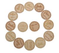 PEPLAYTAL 12pcs Wooden Cards Monthly Growth Photography Props Unique Commemorative Cards for Boy Girl for Recording First Year Moments