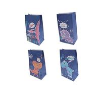 PEPLAYTAL 16pcs Dinosaur Kraft Paper Party Favors Party Bags for Birthday Candy Snacks Toys Decorations