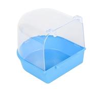 PEPLAYTAL 1Pc Covered Bird Bath for Cage Light Blue Parrot Bath Accessory Safe for Small Birds Like Budgies Canaries and Lovebirds for Bathing
