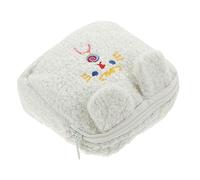 PEPLAYTAL 1pc Cute Plush Sanitary Napkin Bag Cartoon Design Portable Cosmetics Storage Bag for Women for Menstrual Period Essentials and Travel