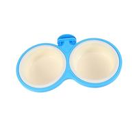 PEPLAYTAL 1pc Pet Food Bowl Hanging Double Bowl for Dogs and Cats Splash Slip Design Durable and Practical for Pets Blue