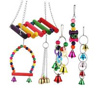 PEPLAYTAL 1Set Birdcage Swing Wind Bell Interactive Parrot Play Stand with Durable for Pet Birds Fun Bird Accessories Cage Decorations