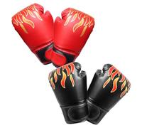 PEPLAYTAL 2 Pairs Boxing Gloves PU Leather Thai Glove for Training with Breathable Padding Comfortable Sparring for Boys Fitness