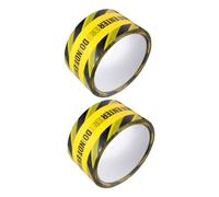 PEPLAYTAL 2 Rolls Outdoor Self-adhesive Warning Tape Wear-resistant Yellow Black Caution Tape with Do Not Enter Text Multi-use Safety Marking for Hazardous Areas and DIY Applications