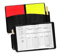 PEPLAYTAL 2 Set Professional Soccer Referee Kit Portable Red Yellow Card Wallet with Score Sheet and Pencil PVC Material for Football Game Refereeing and Convenient Storage