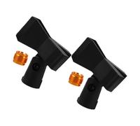 PEPLAYTAL 2 Sets Microphone Clips with Secure Spring Clamp Adjustable Mic Holder with Copper Threads and Male to Female Screw Adapter for Wired and Wireless Microphones in Recording Studios