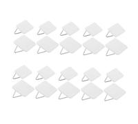 PEPLAYTAL 20pcs Adhesive Plastic Plate Hangers Strong No-Drill Sticky Hooks for Pictures Frames Bathroom Kitchen Home Decor Easy Installation Invisible