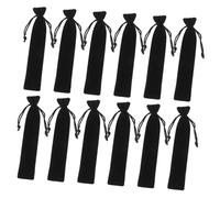PEPLAYTAL 20pcs Double-Sided Thick Velvet Drawstring Pen Pouch Soft Black Pencil Holder Sleeve Bags for Office School Travel Jewelry Candy Storage