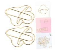 PEPLAYTAL 20pcs Gold Mushroom Paper Clips Multi-use Decorative Note Clips File Clamps for School Office Document Organization Desk Accessories