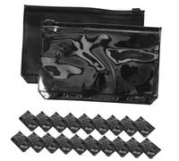 PEPLAYTAL 20Pcs PVC Zipper Binder Pouches Transparent Business Card Storage Bags Lightweight Organizer for Items Pens Receipts USB Cables Travel and Office Use