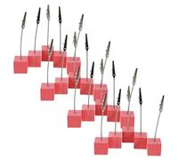 PEPLAYTAL 20pcs Wooden Name Card Holder with Metal Memo Clip Vibrant Painted Place Card Stand for Weddings Parties Office Desk Organizer Sturdy Wood and Iron Construction Multipurpose Table