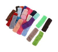 PEPLAYTAL 24pcs Crochet Headbands Elastic Soft Stretchy Hairbands for Boy Girl and Young Comfortable Polyester Fabric Random Colors Random Color