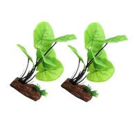 PEPLAYTAL 2pcs Artificial Taro Leaf Aquarium Plants Ornament for Fish Tank Landscaping Realistic Simulated Aquatic Plant Decorations Zero Maintenance Greenery for Fresh Underwater Scene