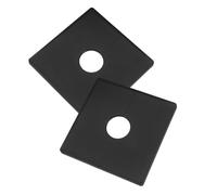 PEPLAYTAL 2pcs Black Abs Square Wall Split Flange Escutcheon Plates with Hole Decorative Protective Cover for Water Pipe Faucet Socket Wall Hole Covers for Home and Office