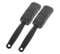 PEPLAYTAL 2pcs Car Wheel Cleaning Brush Soft Tire Wash Tool with Long Handle for Rim and Hub Detailing for Grime Removal and Vehicle Maintenance