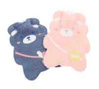 PEPLAYTAL 2pcs Cartoon Bear Hot Water Bag Hand Warmer Portable Water Injection Reusable Heat Pack for Winter Home School Office Use Random Color