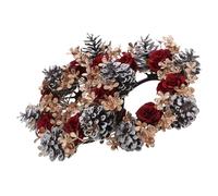 PEPLAYTAL 2pcs Christmas Candle Rings Inner Diameter Versatile Plastic Wreath Pillar Candle Holder for Holiday Table Centerpiece Wedding Spring Summer Home Decor