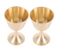 PEPLAYTAL 2Pcs Copper Offering Cups Wear-Resistant Sacrifice Wine Glasses for Home Temple Use Smooth High-Grade Material Multifunctional Holy Water Supply