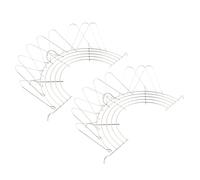 PEPLAYTAL 2pcs Drain Rack Stainless Strainer Frying Kitchen Semi Drainer Rack for Tempura Dish Drainer Oil Grease Draining Foldable Steel Silver
