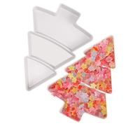 PEPLAYTAL 2pcs Fruit Dish Christmas Snack Appetizer Tray Holiday Snack Dish Christmas Tree Trays Nuts Fruit Plates Large Kitchen White re-usable