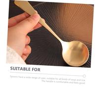 PEPLAYTAL 2pcs Handmade Brass Porridge Spoons Thickened Round Soup Spoons with Comfortable Handle for Home Tableware Multifunctional Serving Cutlery