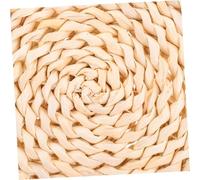 PEPLAYTAL 2pcs Handwoven Natural Corn Husk Round Placemats Heat-resistant Insulation Decorative Braided Mats for Home Dining Table Protection and Rustic Decor